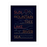 Sun, Mountain, Tree (Print Only) thumbnail
