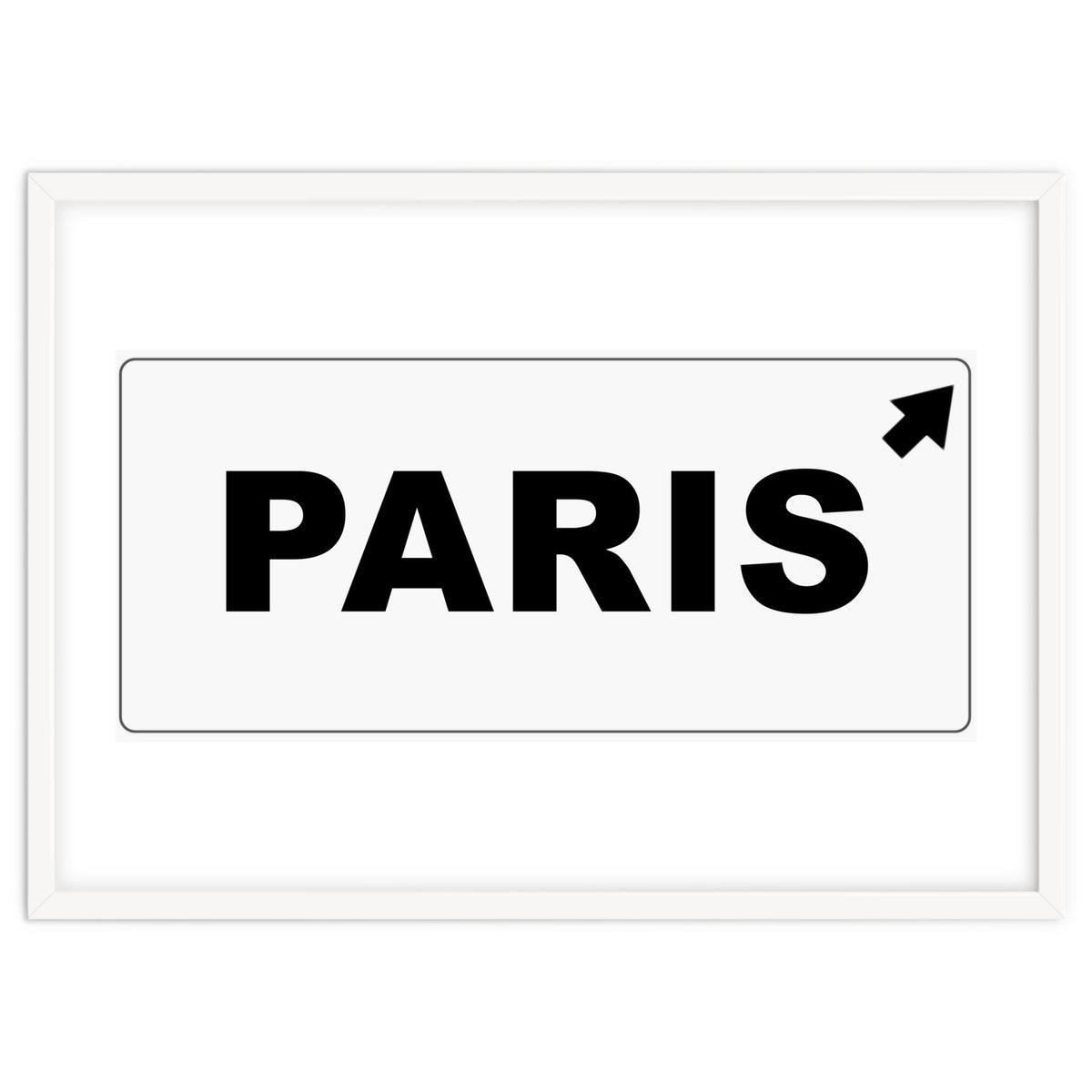 Let`s go to Paris, France! white road sign