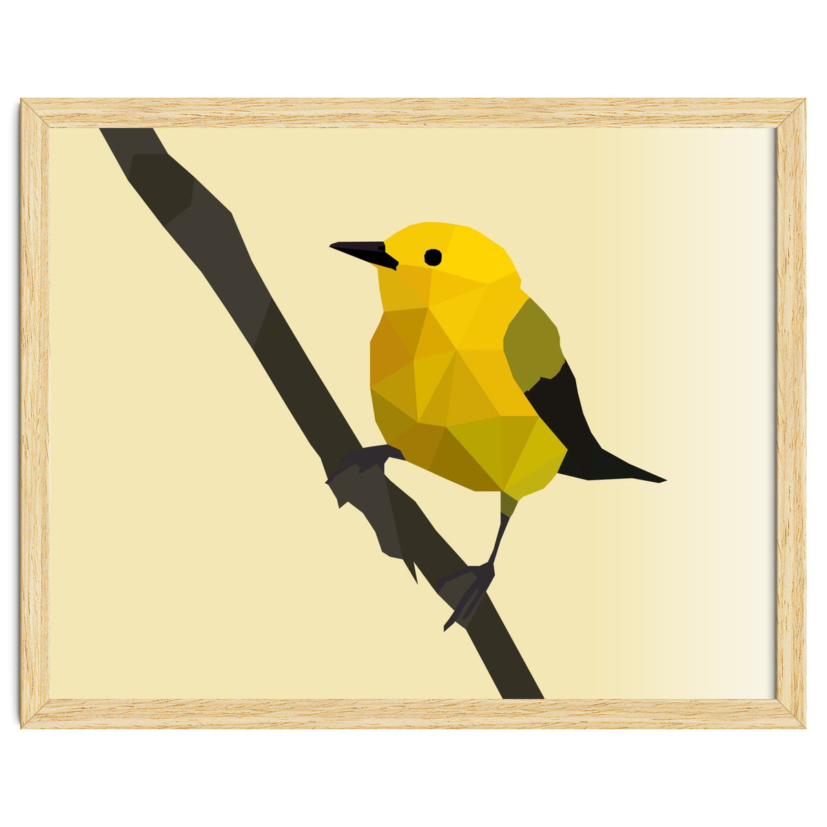Prothonotary Warbler Low Poly Art