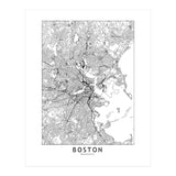 Boston White Map (Print Only) thumbnail