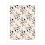Drawing pattern of roses to pencil on beige (Print Only) thumbnail