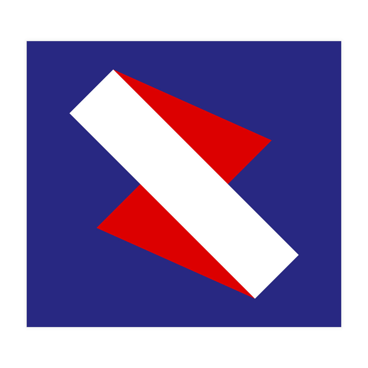 Geometric Shapes No. 68 - red & royal blue (Print Only)