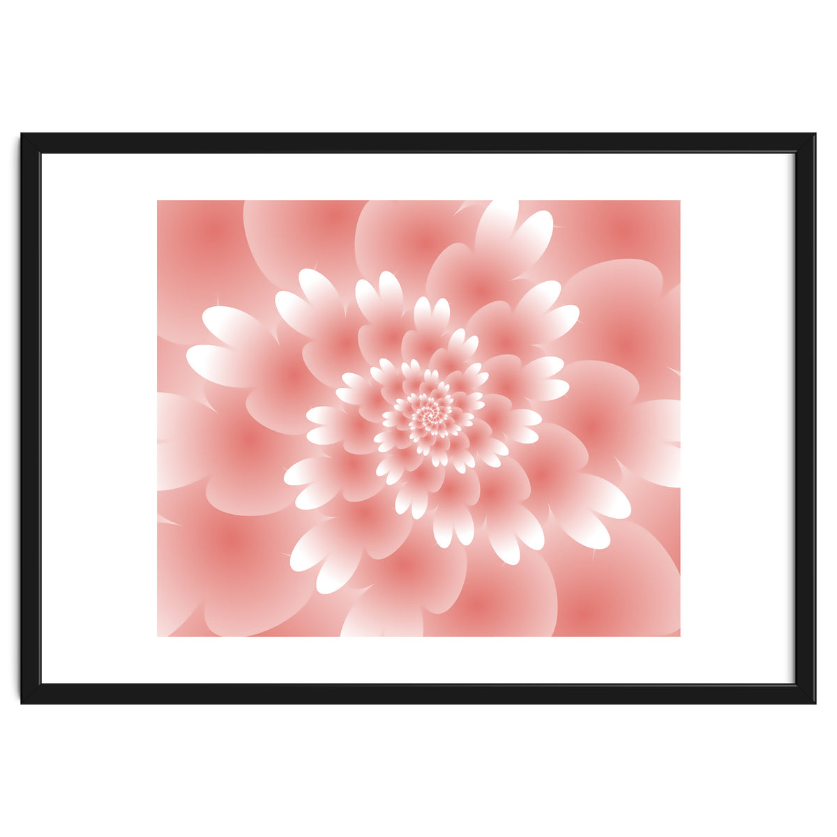 Abstract Orange Spiral Feather 3D ART