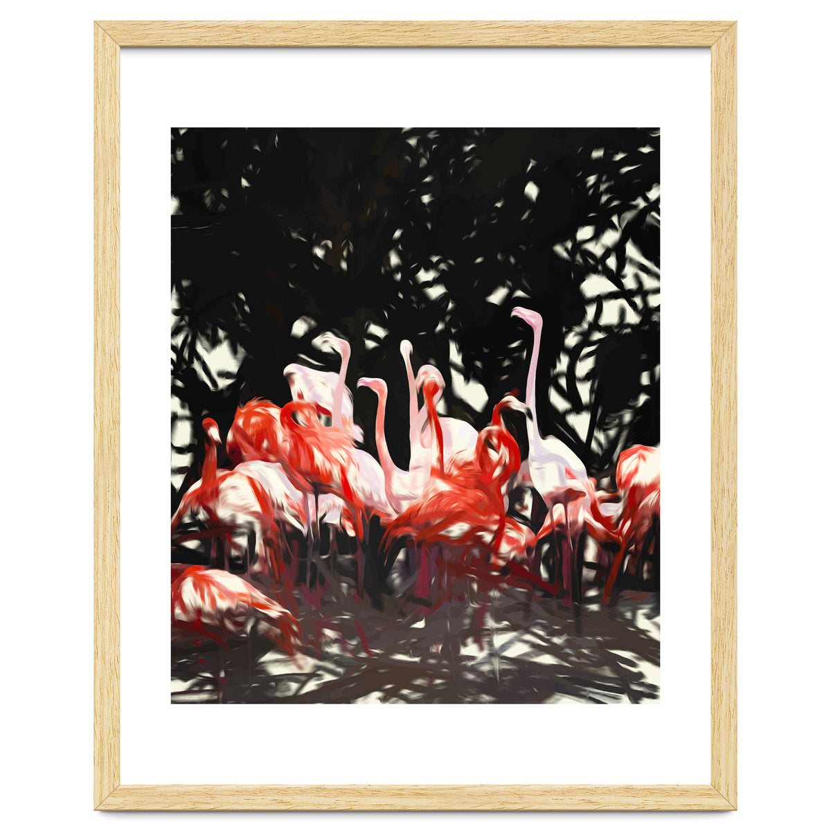 Flamingoes Under The Banyan Tree