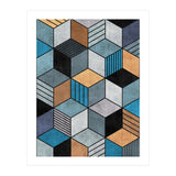 Colorful Concrete Cubes 2 - Blue, Grey, Brown (Print Only) thumbnail