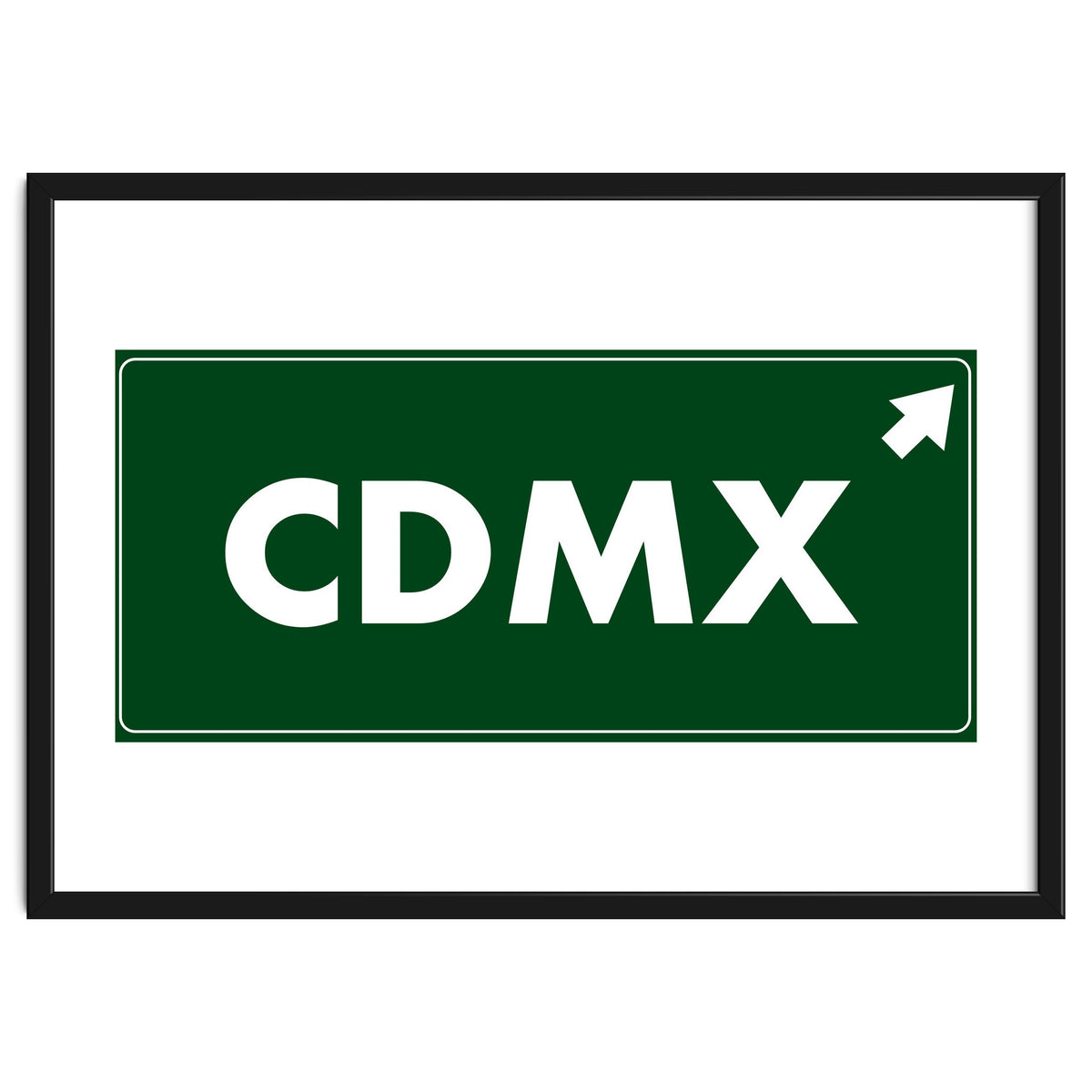 Let`s go to CDMX, Mexico! Green road sign