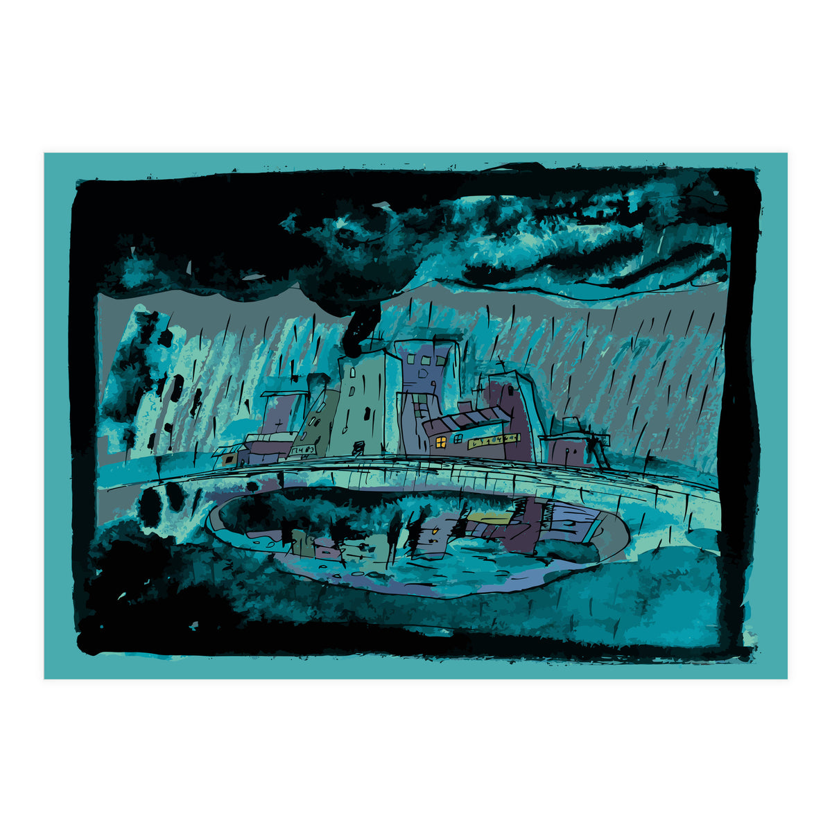 Autumn Rain in the Old City (Print Only)