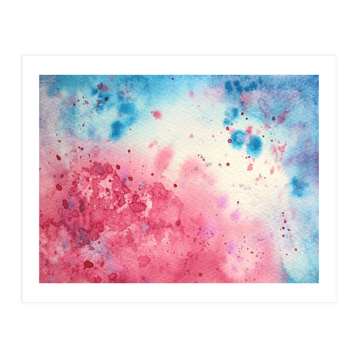 When pink meets blue || abstract watercolor (Print Only)