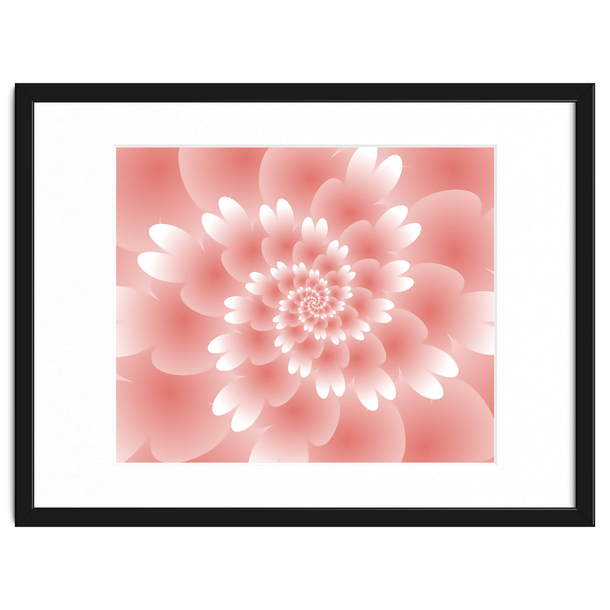 Abstract Orange Spiral Feather 3D ART