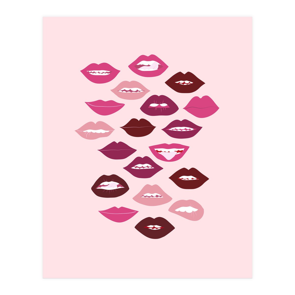 Lips Dark on Pink Background (Print Only)