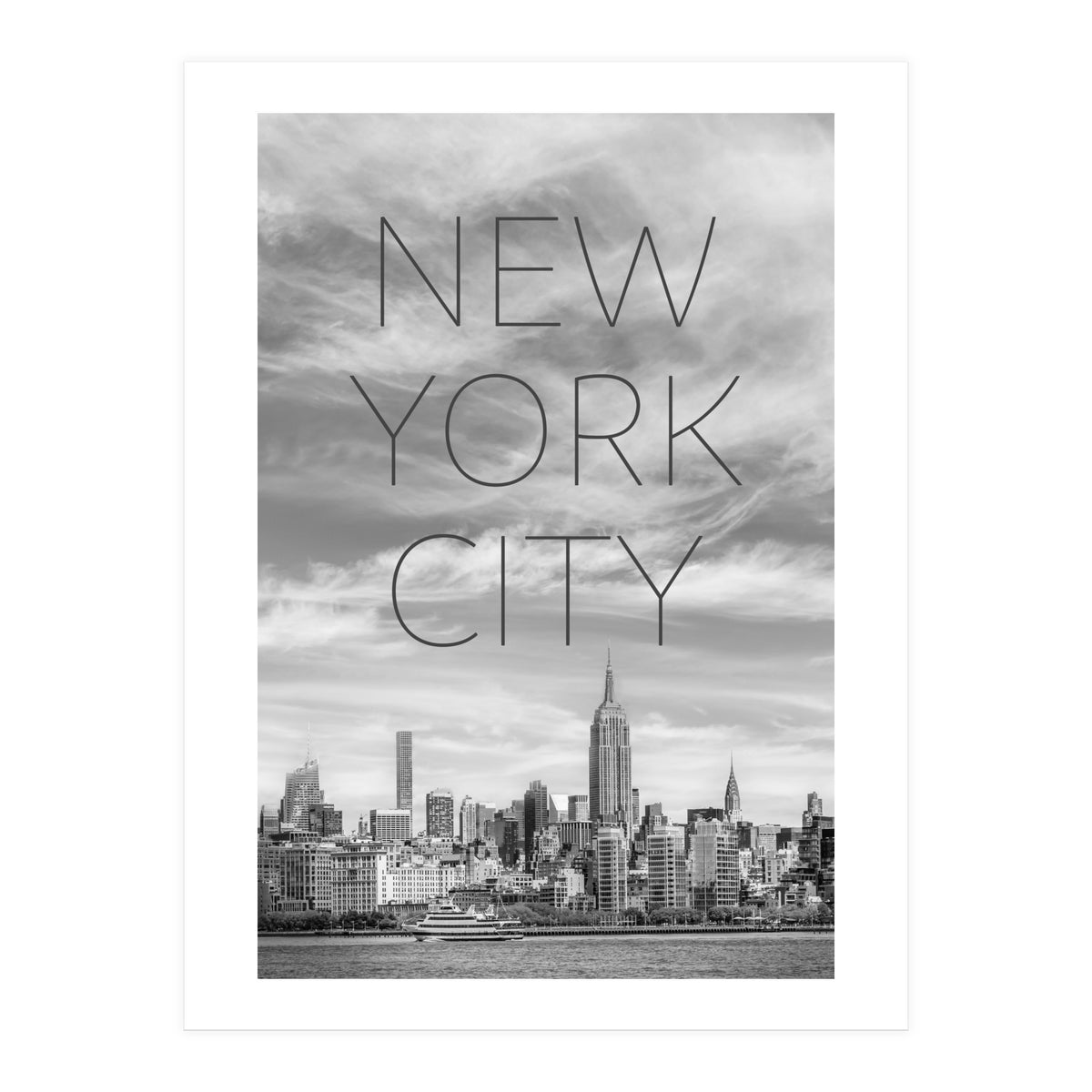 NYC Midtown Manhattan | Text & Skyline (Print Only)