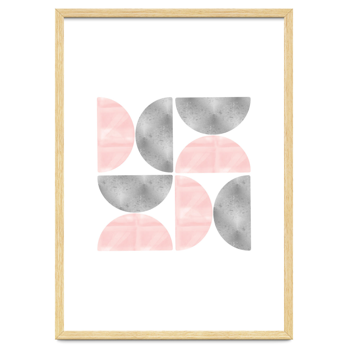 Half Moon Blush And Grey Abstract