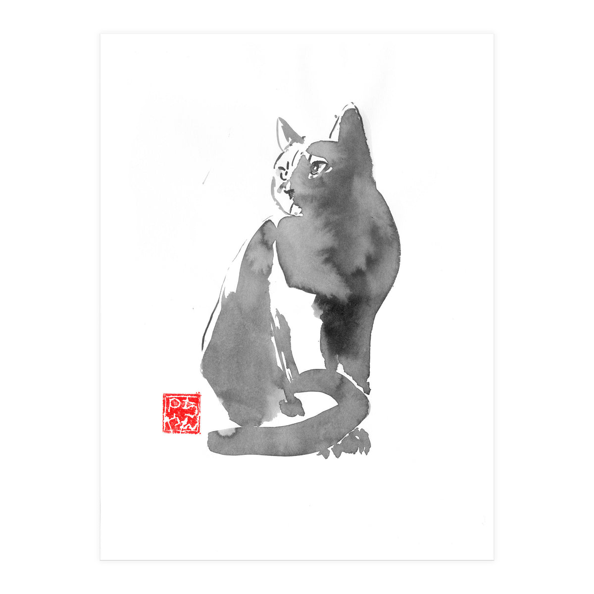 Chat Gris (Print Only)