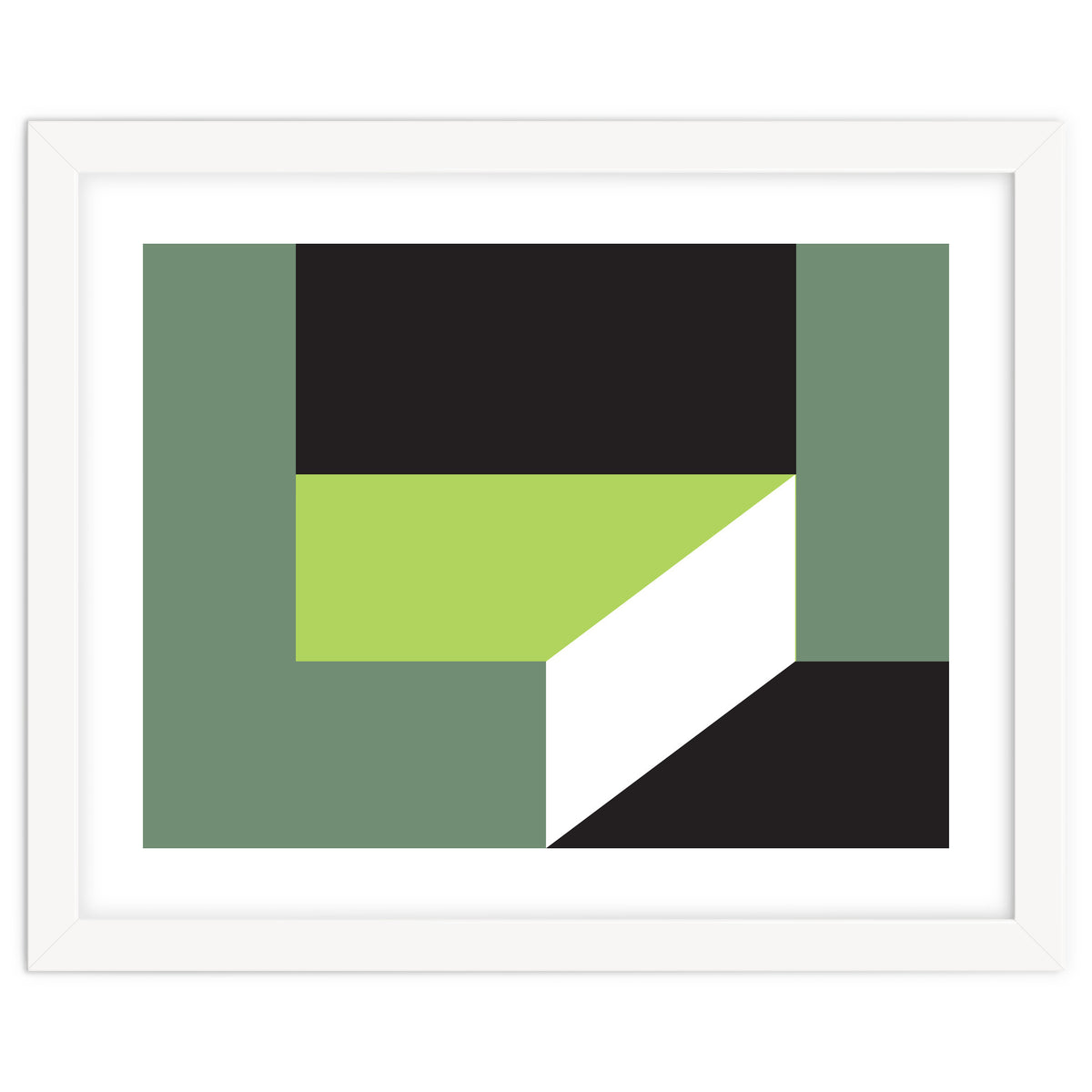 Geometric Shapes No. 83 - lime & grey