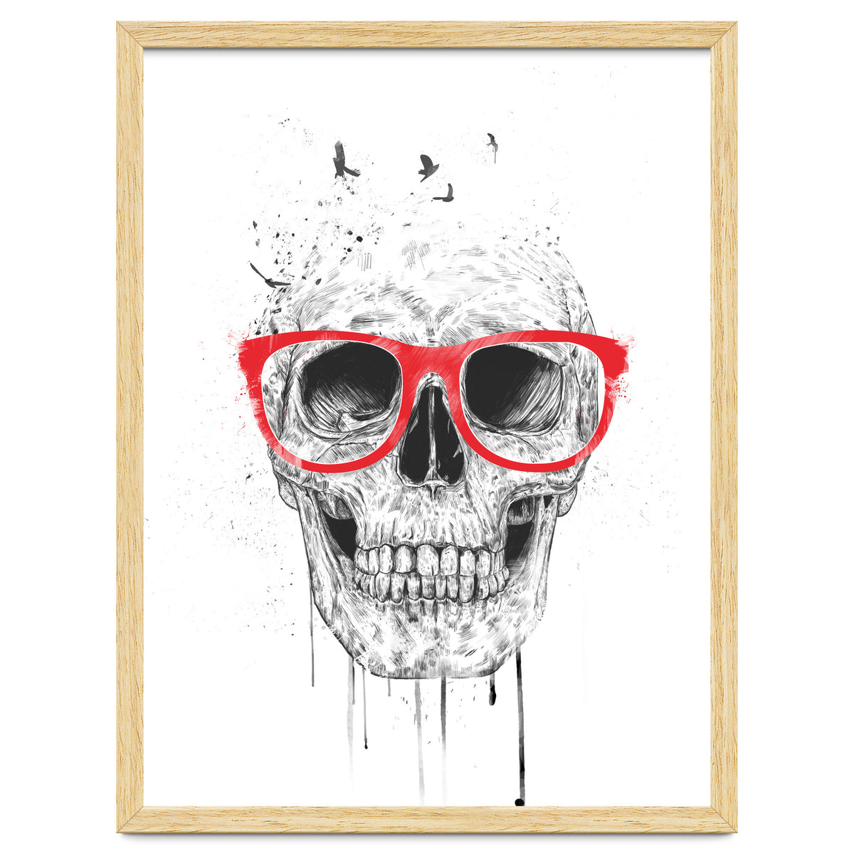 Skull With Red Glasses