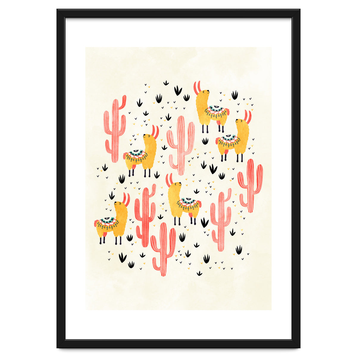 Yellow Llamas Red Cacti