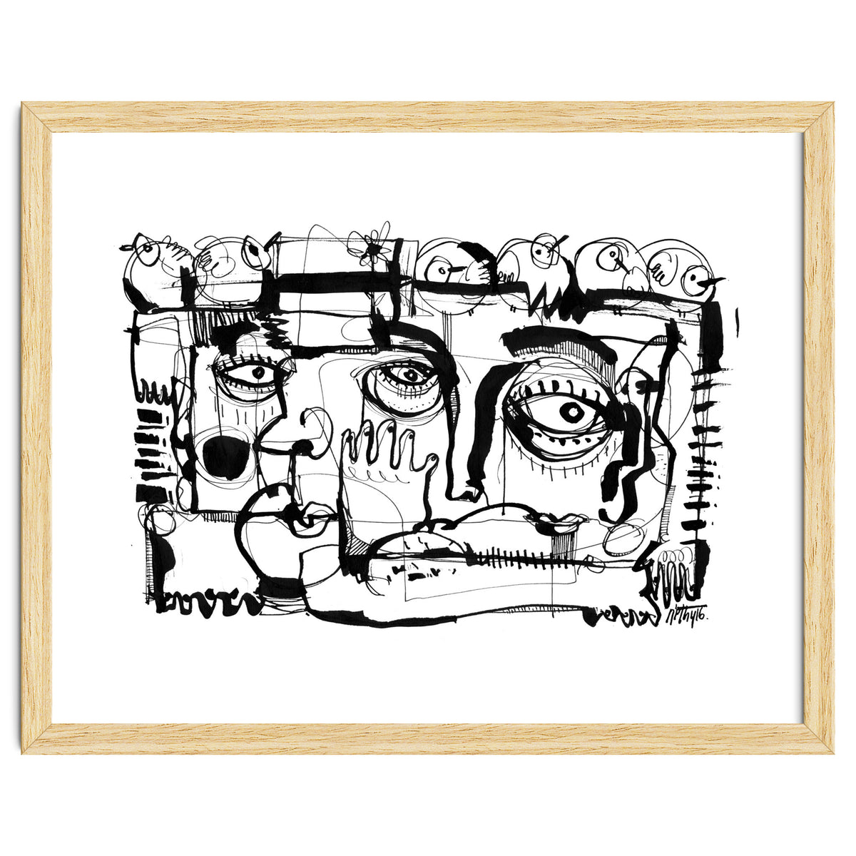 Birds on a Wire - b&w