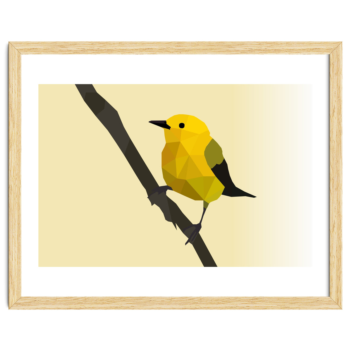 Prothonotary Warbler Low Poly Art