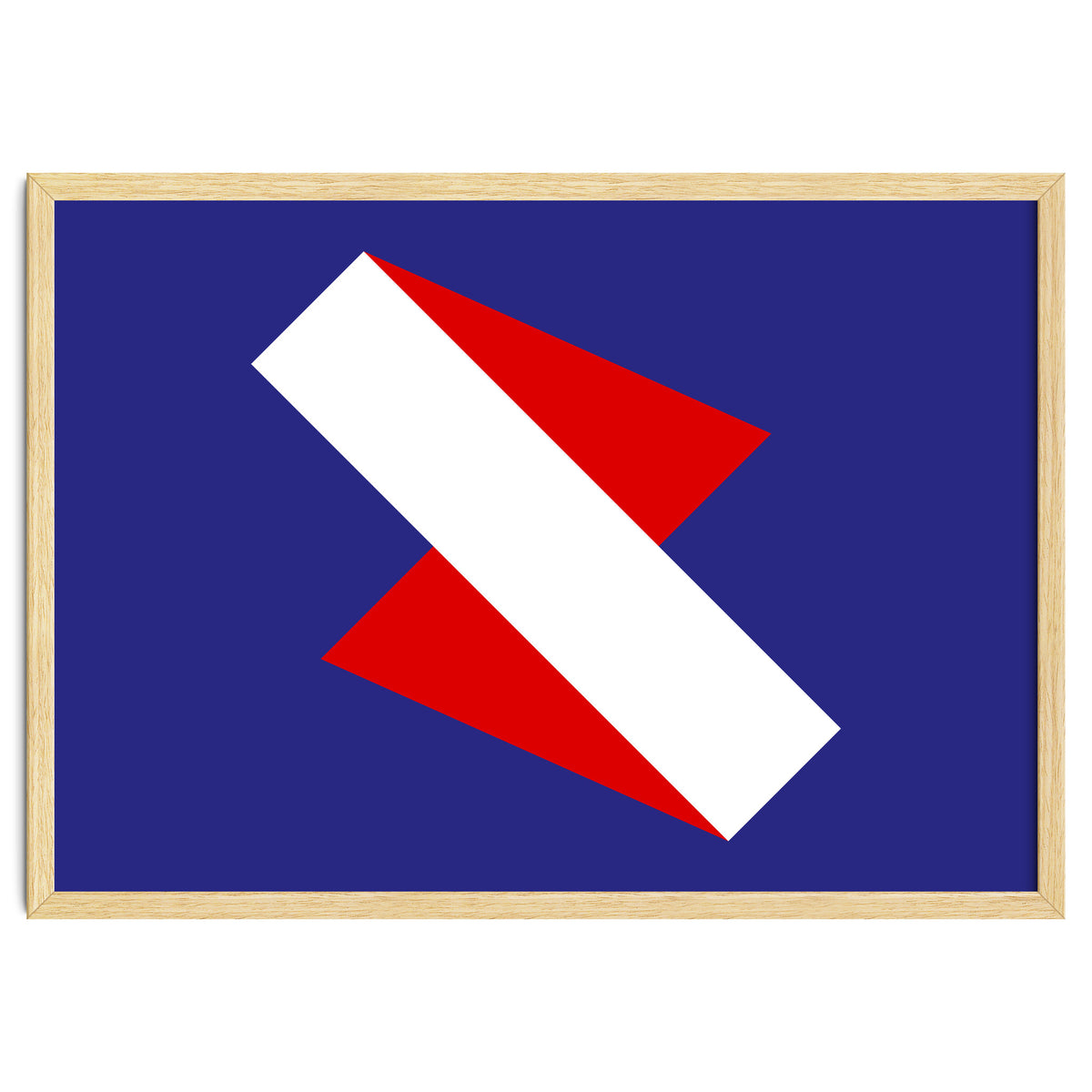 Geometric Shapes No. 68 - red & royal blue