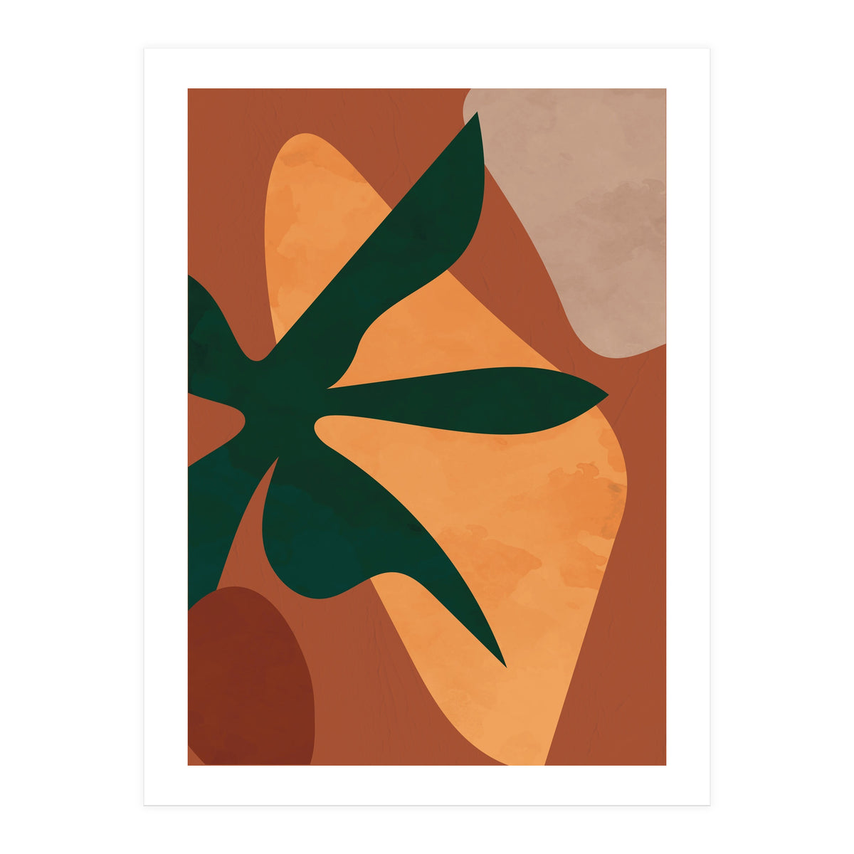 Abstract Bohemian Terracotta Plant (Print Only)