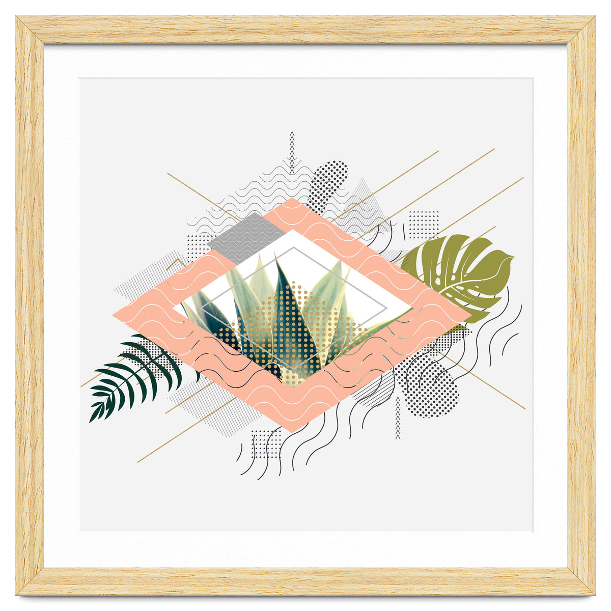 Abstract geometrical and botanical shapes I