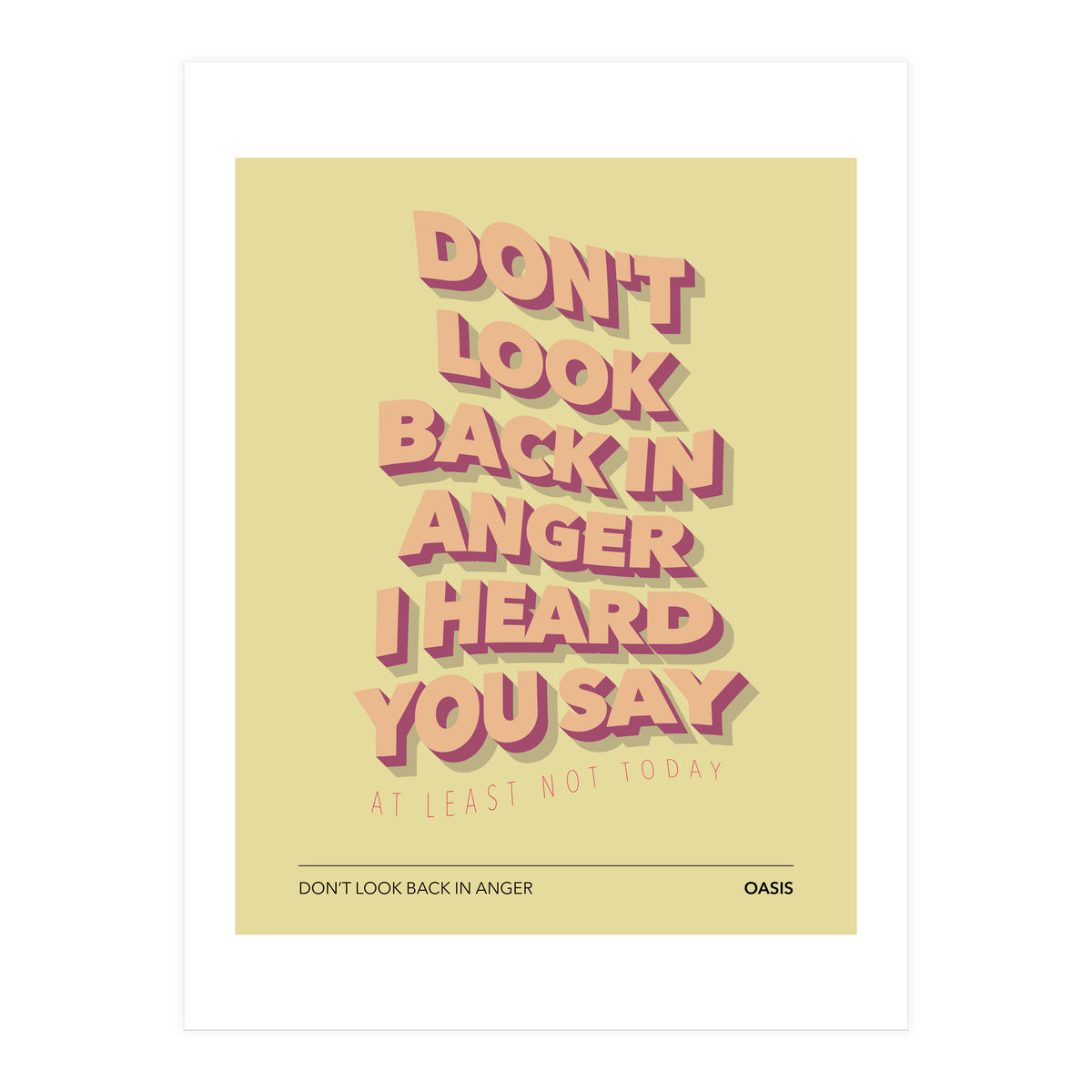 Oasis - Don't Look Back In Anger (Print Only)