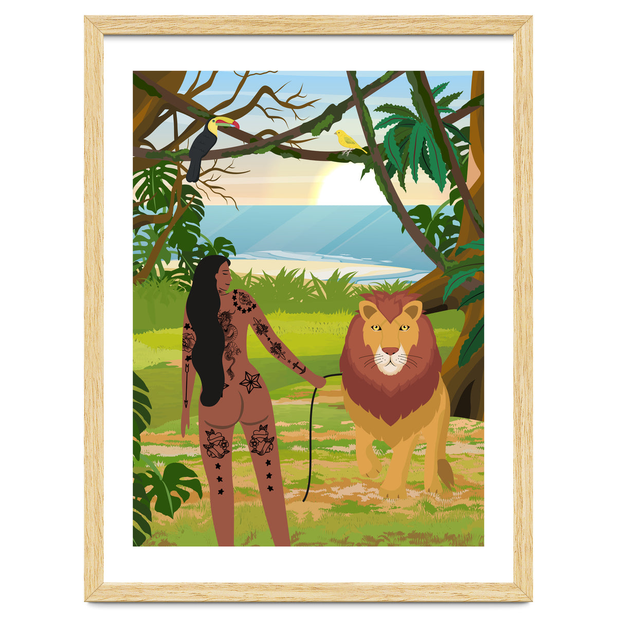 Boho Girl with Lion