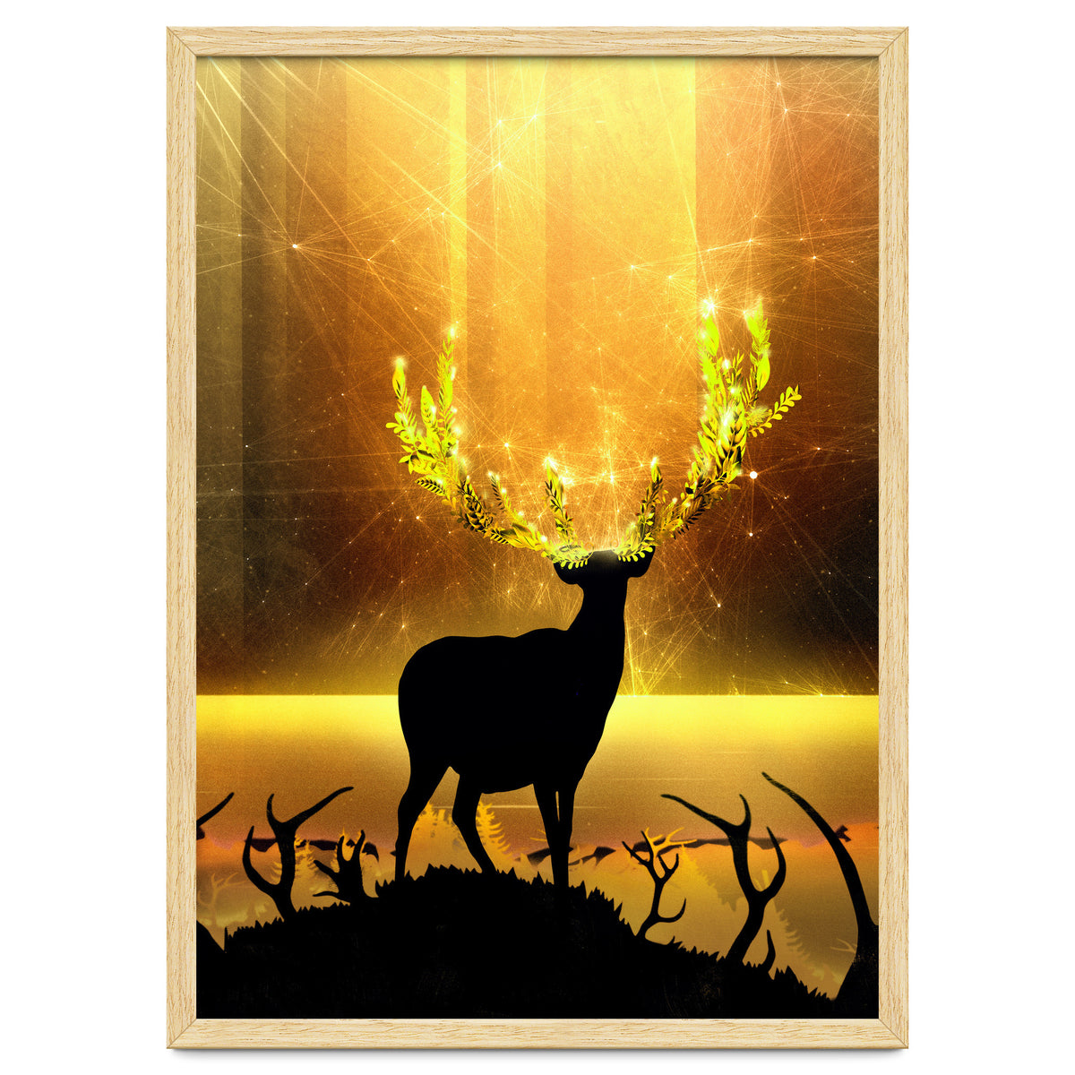 Greenery Deer Golden Sun