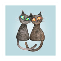 Two cute loving cats (Print Only)