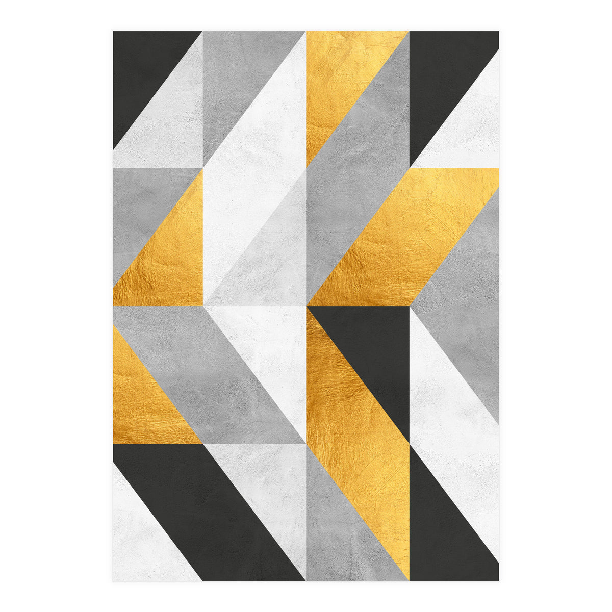 Gray and Gold Composition I (Print Only)