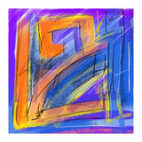 orange walking in blue (Print Only) thumbnail