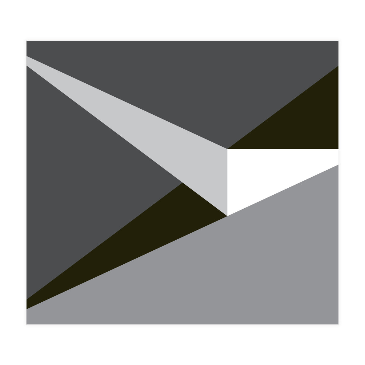 Geometric Shapes No. 73 - black & grey triangles  (Print Only)