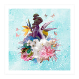 Floral Hornbill Blue (Print Only) thumbnail