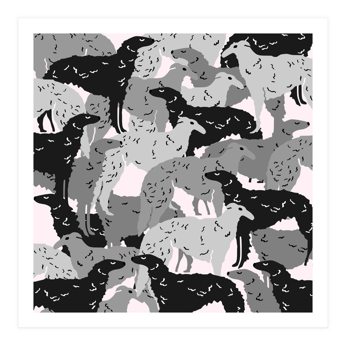 Borzoi dogs pattern (Print Only)