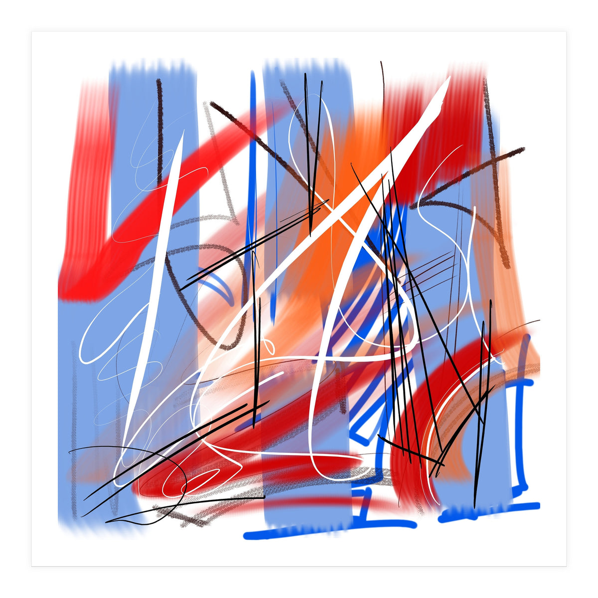 blue and red strokes (Print Only)