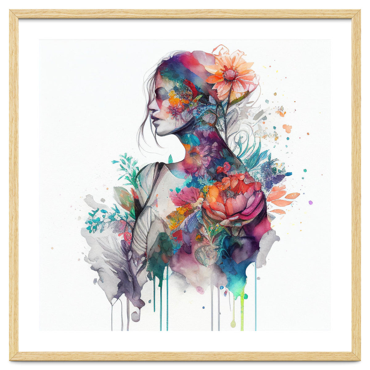 Watercolor Tropical Woman #9