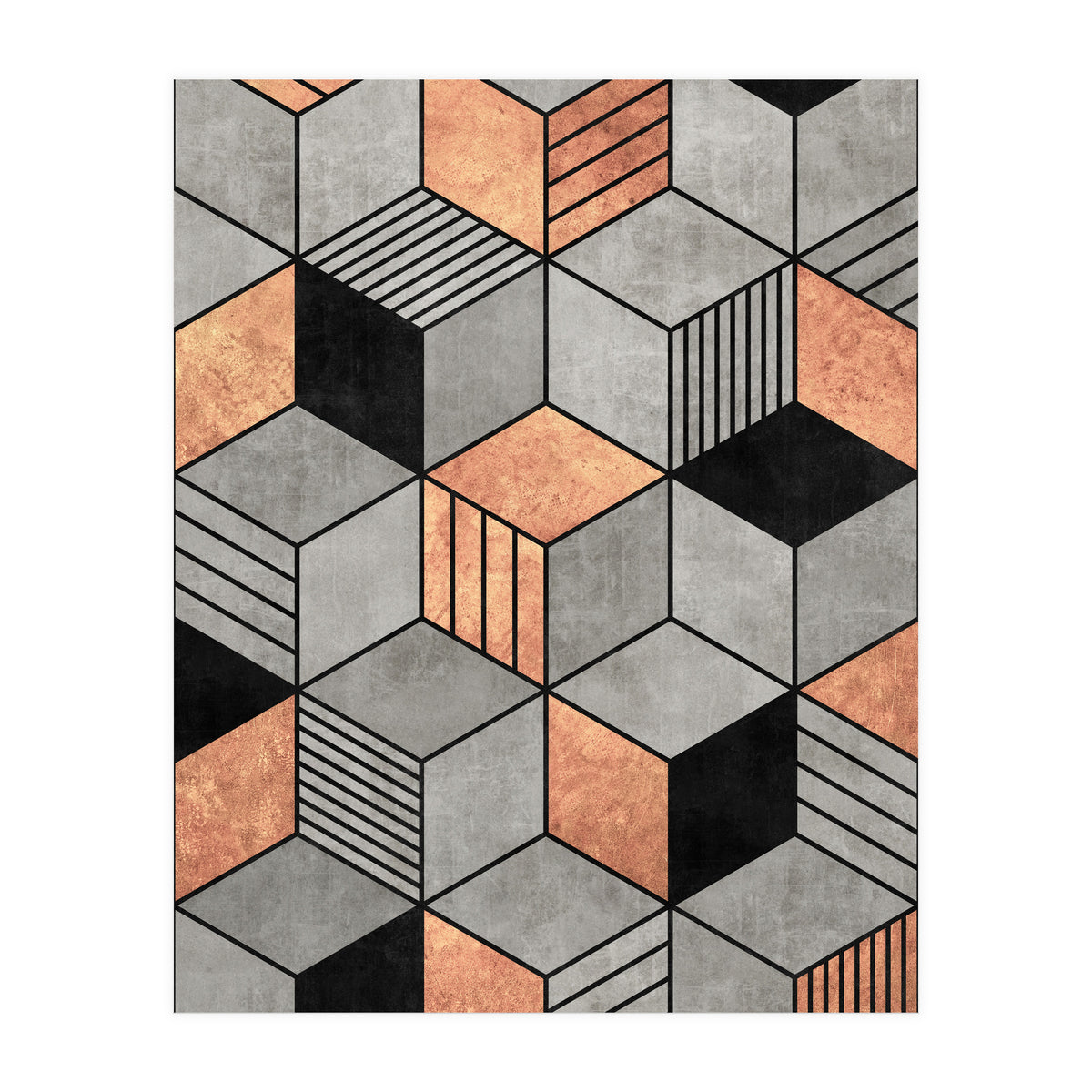 Concrete and Copper Cubes 2 (Print Only)