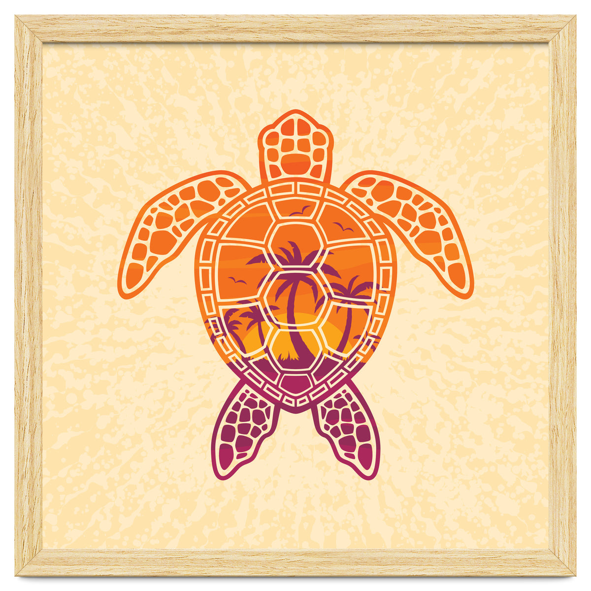 Tropical Sunset Sea Turtle Design