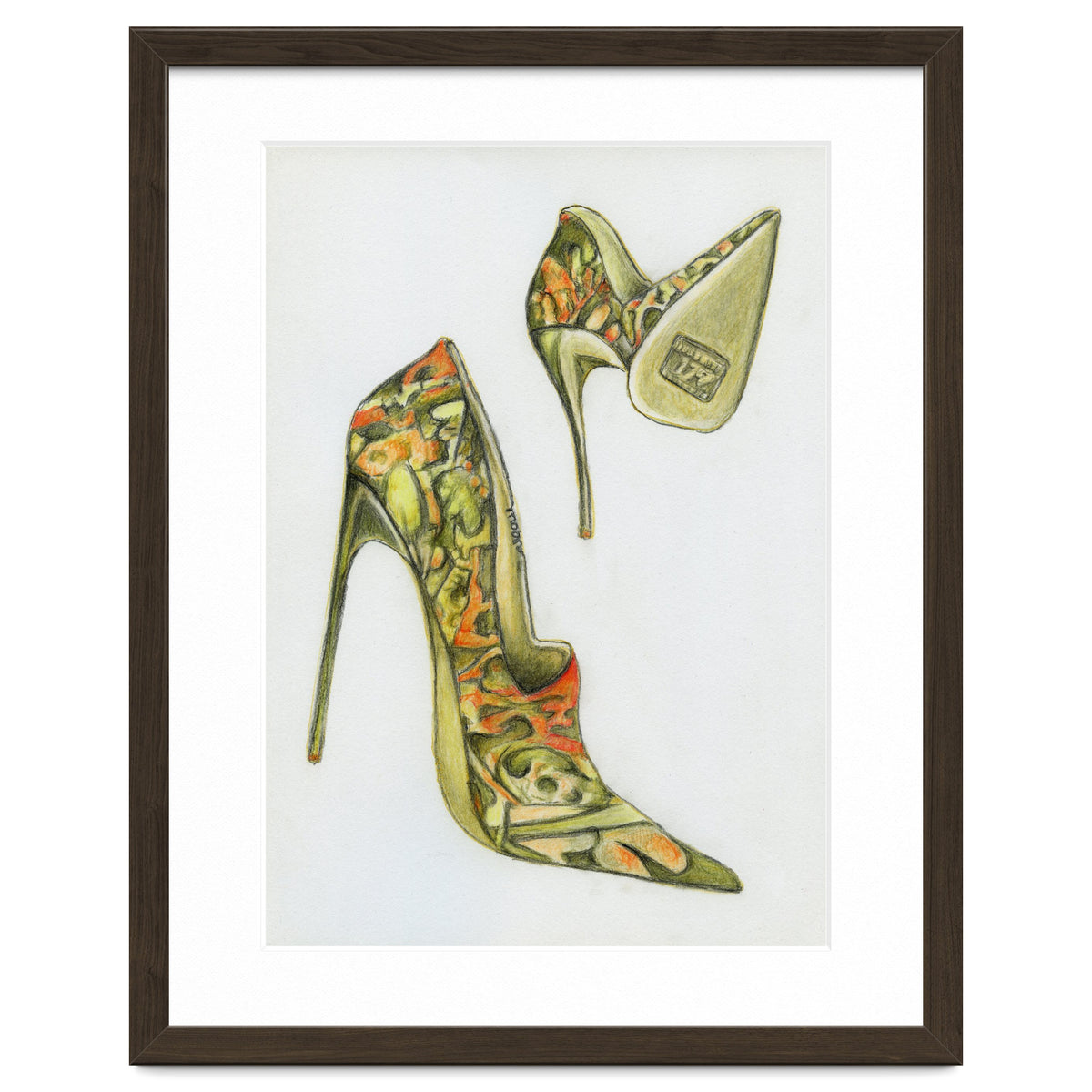 Green stiletto shoes