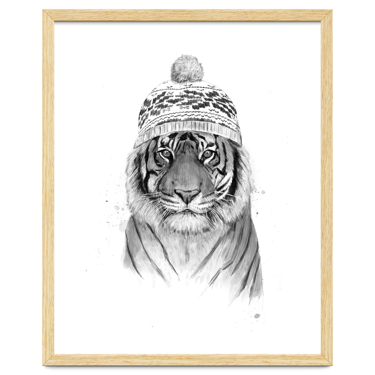 Siberian tiger (bw)