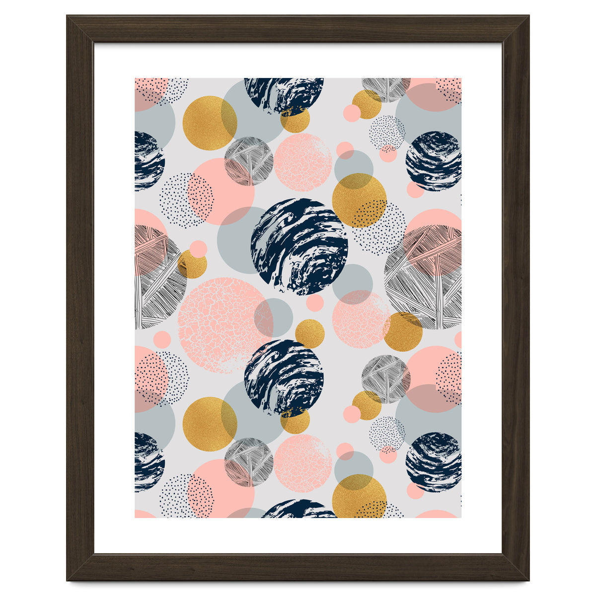 Pattern of abstract textured circles