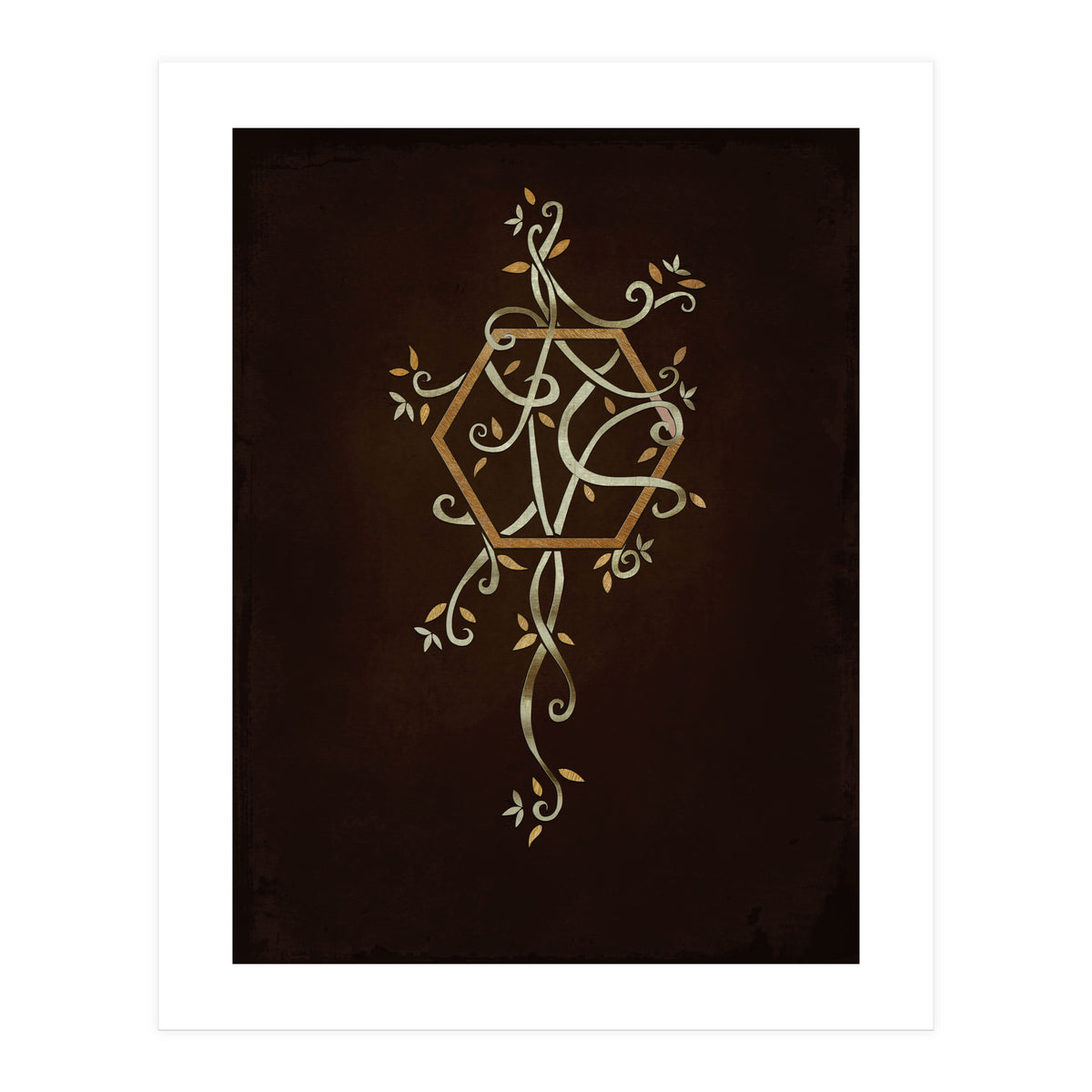 Flowering golden hexagon (Print Only)