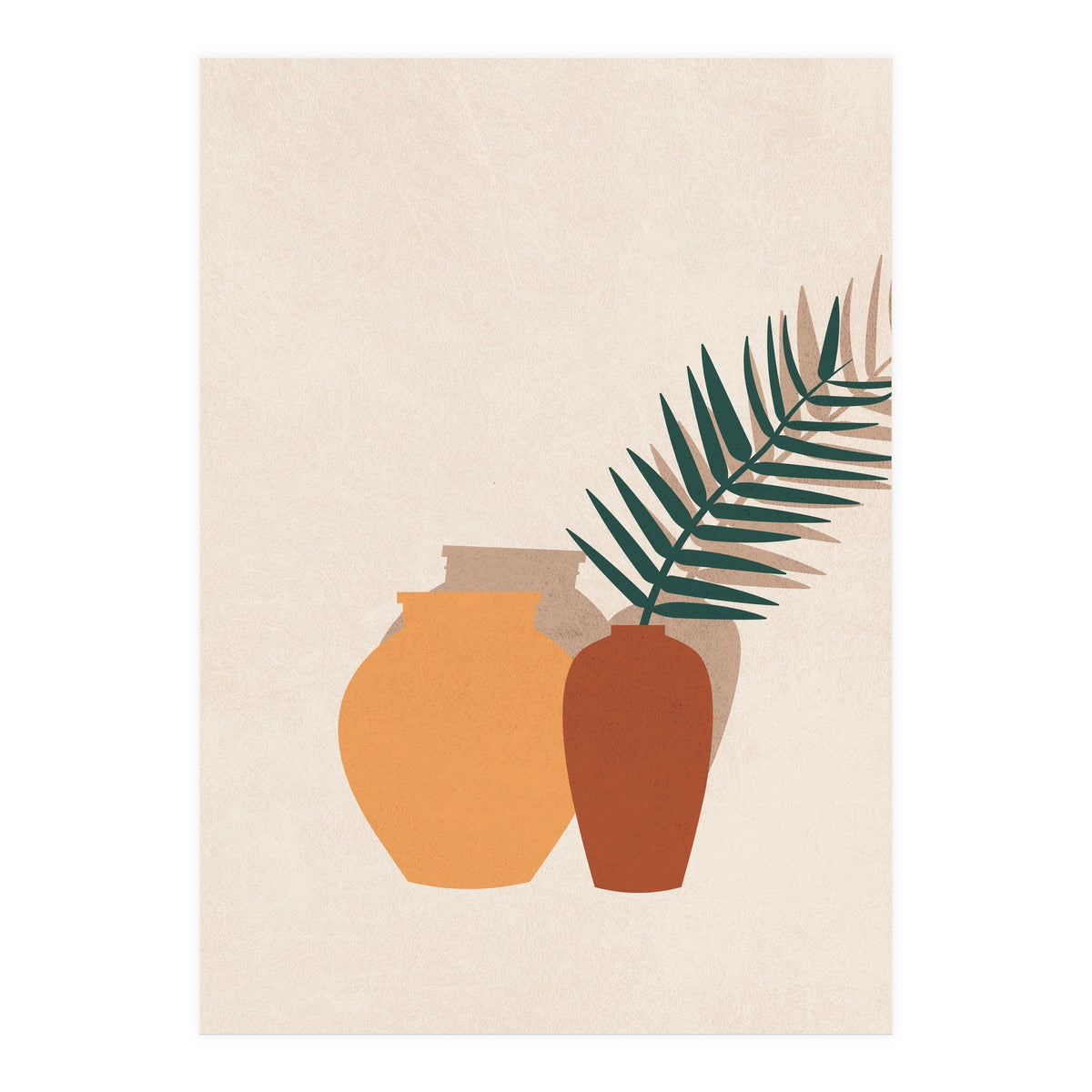 Tropical Palm Leaf Pottery Minimal Boho (Print Only)