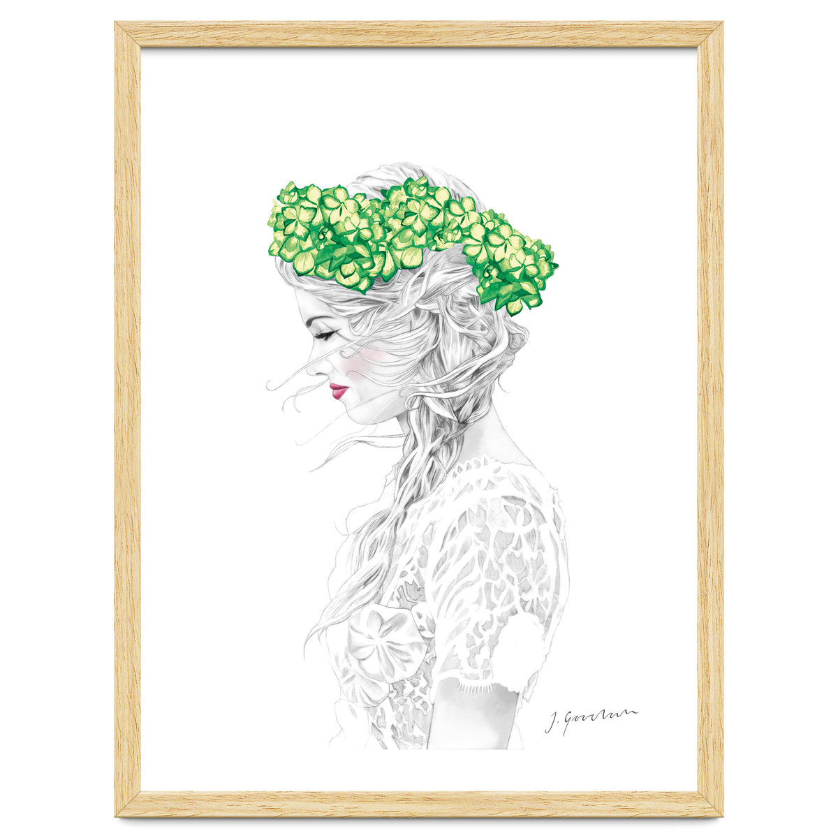 Green Hydrangea Girl