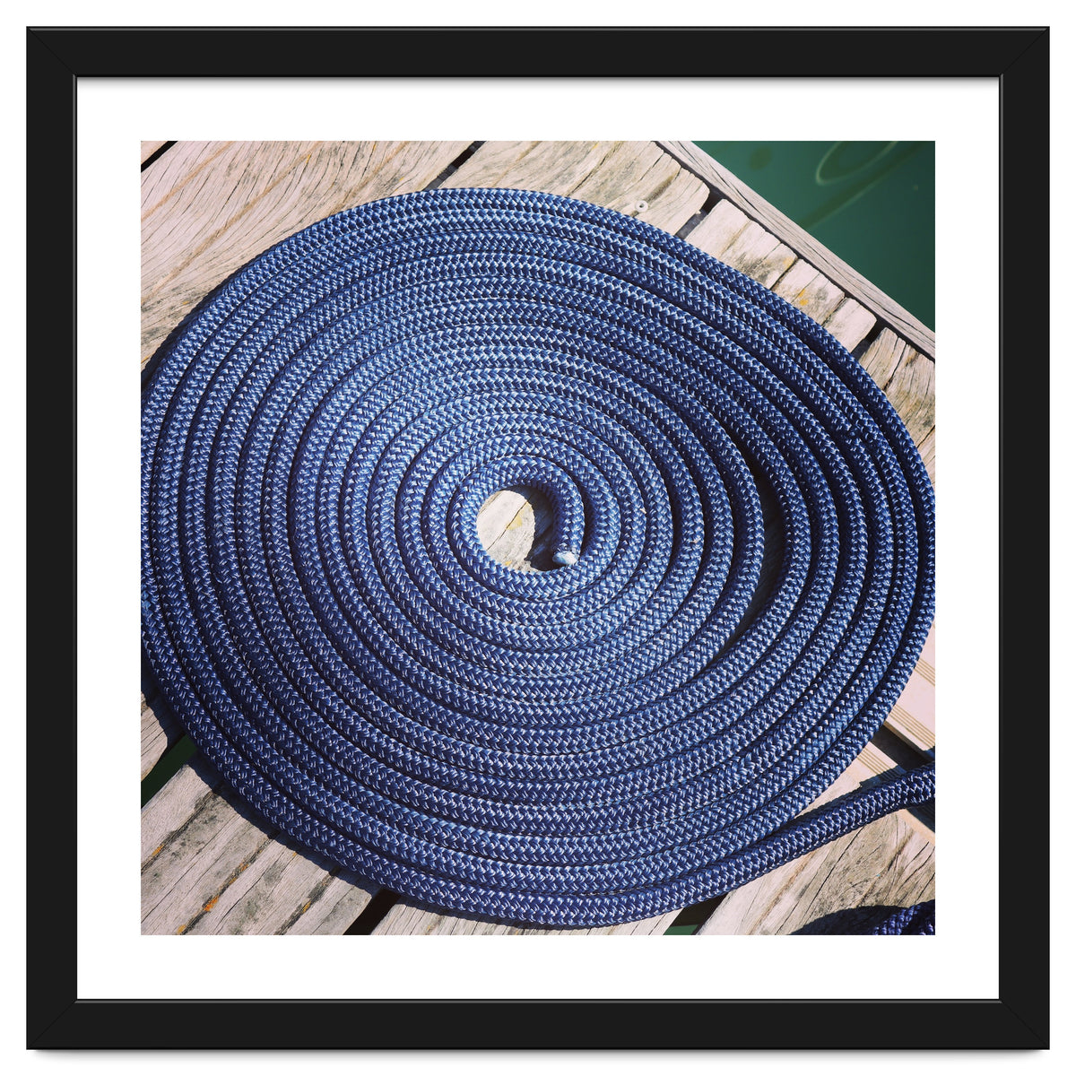 Blue rope coil
