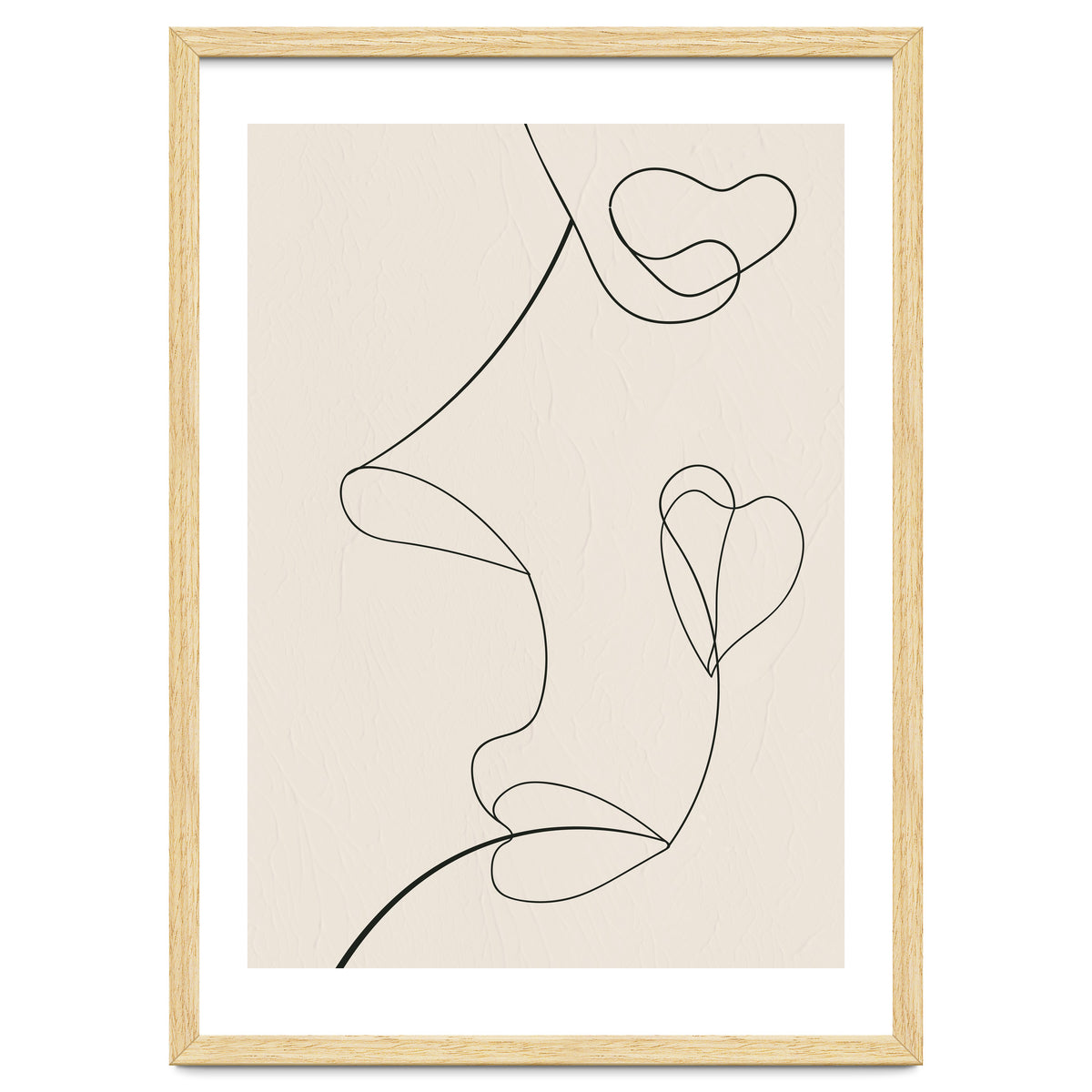 Continuous Line Art Face Drawing Floral Shapes