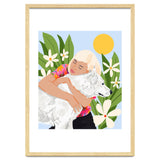 All You Need Is Love & A Dog | Pets Urban Jungle Bohemian Woman Illustration thumbnail