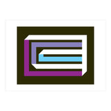 Geometric Shapes No. 35 -  brown, blue & lilac (Print Only) thumbnail