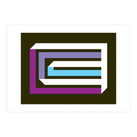 Geometric Shapes No. 35 -  brown, blue & lilac (Print Only)