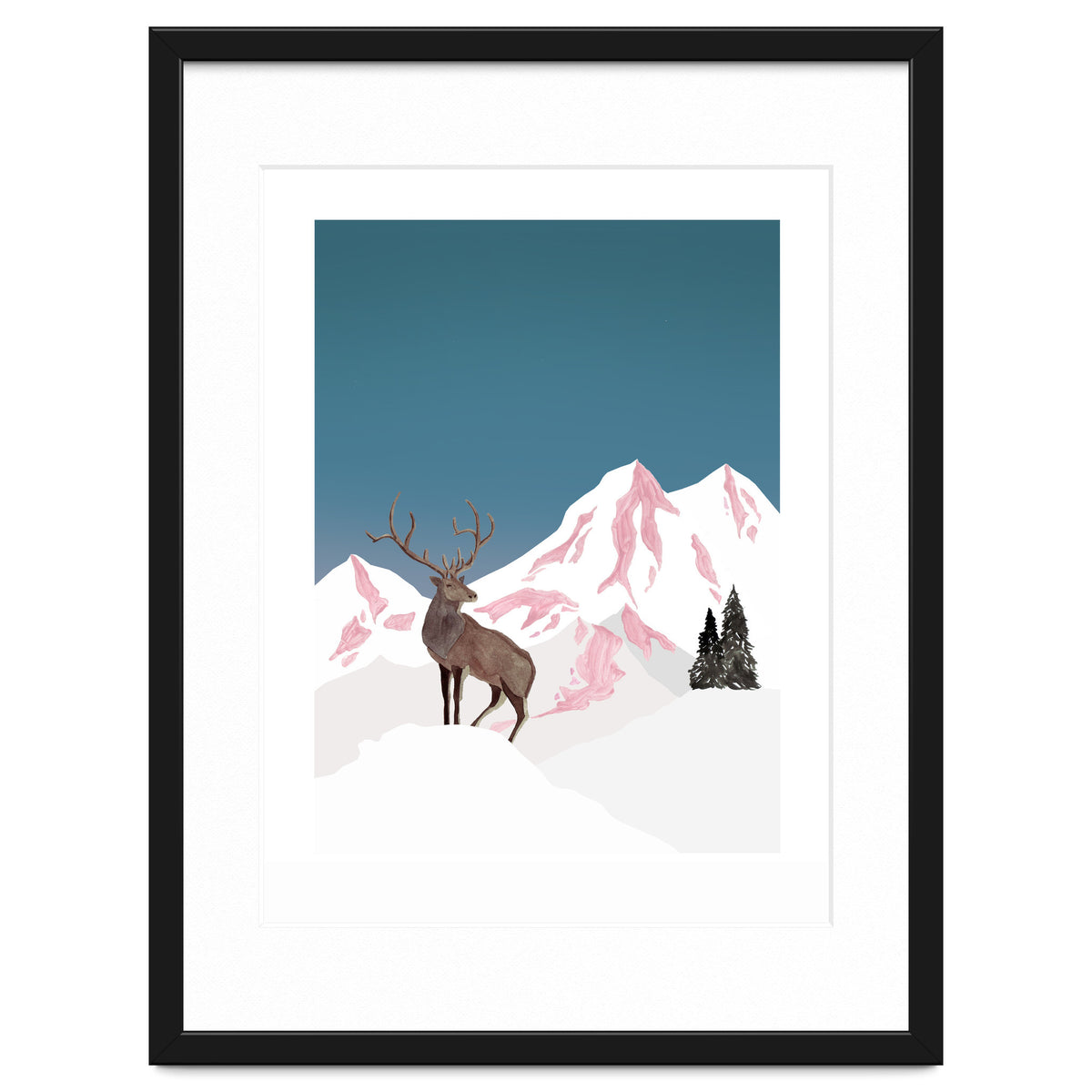 Mountain Love Winter Stag